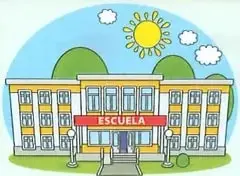 Ilustración de una escuela que introduce la observación de líneas en el entorno.