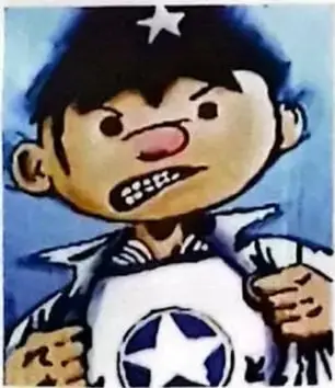 Cartel con un personaje relacionado con el fútbol y el mensaje «Guayaquil no es gil», que apela a la identidad regional.