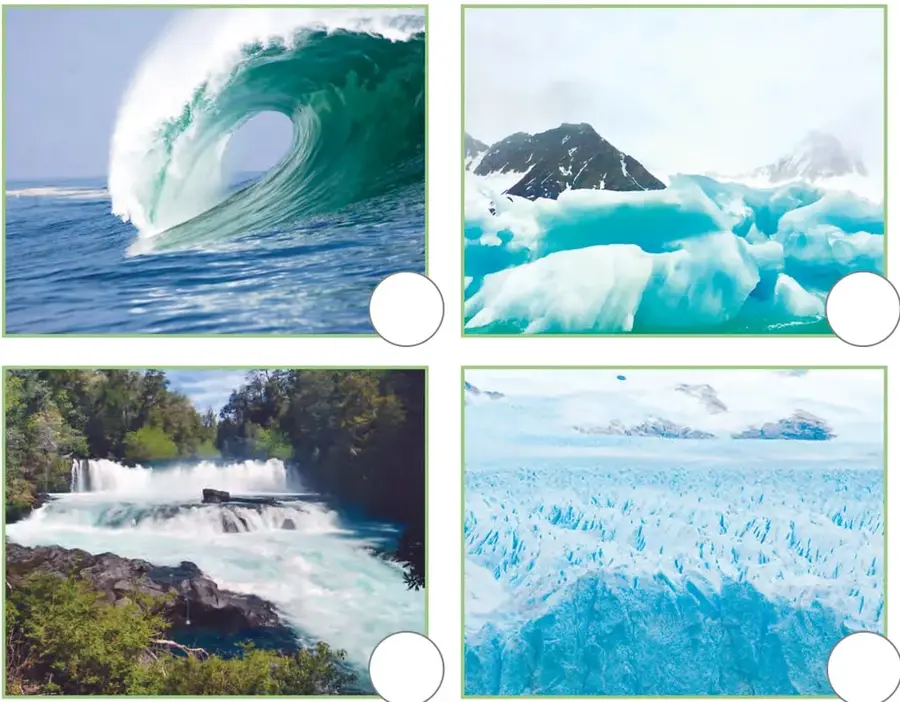 Gran ola de mar de color turquesa rompiendo con espuma blanca; corresponde a agua en estado líquido.