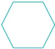 Hexágono regular de color turquesa con la etiqueta 'Hexágono'.