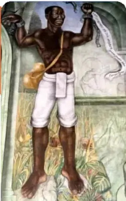 Mural de Gaspar Yanga en el Palacio Municipal de Xalapa, Veracruz.