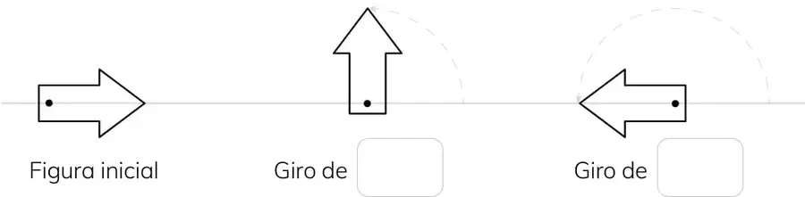 Dos aspas de cuatro pétalos con centro O; el pétalo sombreado cambia de posición.