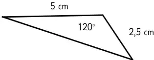 Uso del compás para medir longitudes HG e IG.