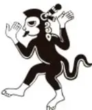 Ilustración de un personaje tipo monito con máscara y cola, emblema del libro.