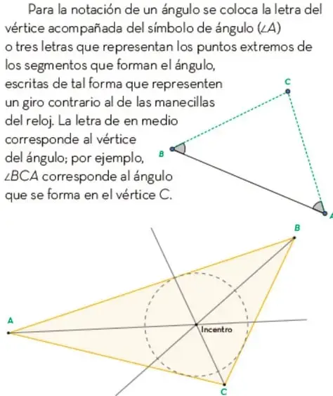 Triángulo $ABC$ con el lado $\overline{AB}$ y los ángulos $\angle A$ y $\angle B$ adyacentes señalados.