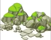 Ilustración de musgos y helechos sobre rocas, relacionada con su función ambiental.