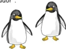 Ilustración de dos pingüinos emperadores adultos de pie.