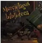 Portada del libro 'Murciélagos en la biblioteca' con ilustración de murciélagos en una biblioteca.