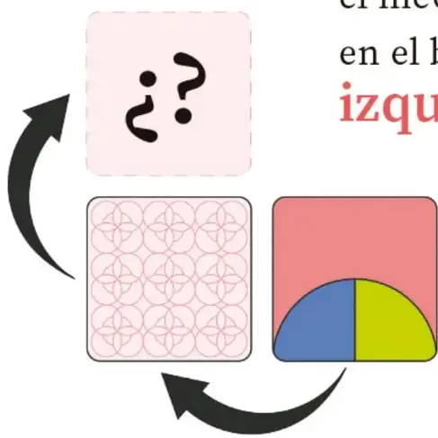 Carta inicial con el medio círculo bicolor en el borde inferior: mitad azul a la izquierda y mitad verde a la derecha.