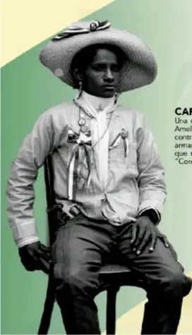 Ilustración de un hombre con sombrero de palma y ropa de manta.