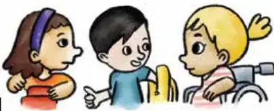 Ilustración de un mercado con el cartel 'Mercados del mundo'; personas comprando y vendiendo productos.