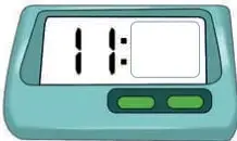 Reloj análogo con la indicación «Dibuja el minutero», una flecha que muestra «15 minutos» y un reloj digital en blanco con la indicación «Escribe los minutos».