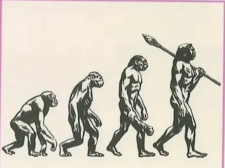 Secuencia clásica de evolución humana en cuatro etapas (primate cuadrúpedo a Homo sapiens)