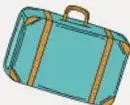 Ilustración de una maleta de viaje color turquesa.