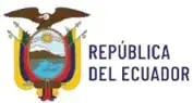 Escudo de la República del Ecuador junto al texto 'REPÚBLICA DEL ECUADOR'.