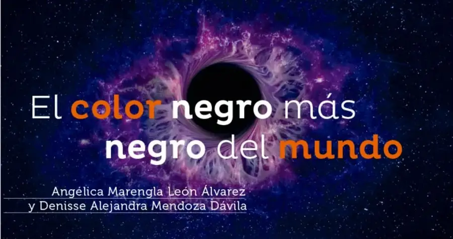 Ilustración de un agujero negro con disco de acreción púrpura y azul, con el título de la lectura sobrepuesto.