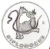 Fotografía del anverso de una medalla de la Serie Dinolimpiadas, personaje Diplodocus Gimnastas, material CuNi, diámetro 32 mm, Colección Casa de Moneda de México, Museo Numismático Nacional.