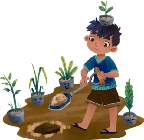 Paisaje con industria (chimeneas, torres de refrigeración),Paneles solares, molinos eólicos, presa hidroeléctrica, río y campo; representa fuentes de energía y recursos naturales. Crédito: Diana Ivette Gutiérrez Cisneros, Guanajuato.