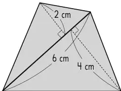 Pentágono descompuesto en un triángulo superior y un trapecio inferior.
