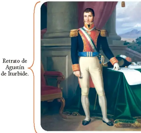 Retrato de Guadalupe Victoria, con uniforme militar y banda presidencial.