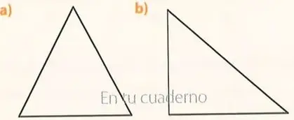 Tres casos de triángulos en los que se debe trazar una recta para formar dos triángulos semejantes.