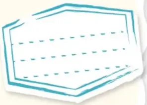 Recuadro hexagonal con líneas punteadas para escribir conclusiones.