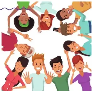 Ilustración de una persona sonriendo, ejemplifica smiling.