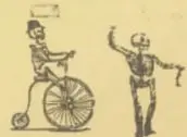Pequeño grabado de dos figuras cargando un bulto.