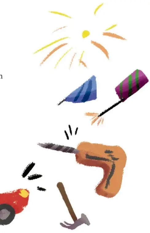 Ilustración de una explosión o destello amarillo con líneas radiales, asociada a un sonido fuerte.