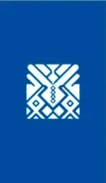 Ícono con diseño geométrico indígena sobre fondo azul, acompañando el texto sobre innovación y mejora continua.