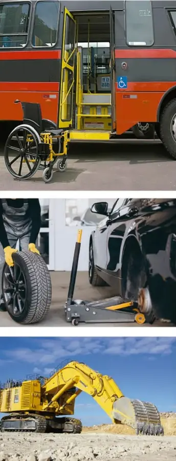 Autobús con rampa elevadora para silla de ruedas.
