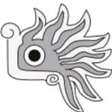 Ilustración estilizada de un microorganismo o virus con espinas, en tono gris.