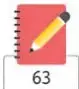 Ícono de un cuaderno con lápiz y el número 63, que señala la página del cuaderno de actividades.