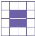 Cuatro opciones A, B, C y D de cuadrículas con distinta cantidad y forma de cuadros pintados (bloque de 4, fila de 3, bloque de 7 y fila de 4).