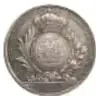 Fotografía del reverso de una medalla de plata con ficha: Gerónimo Antonio G., Carlos IV, Puebla 1790, 47 mm, Casa de Moneda de México, Museo Numismático Nacional.