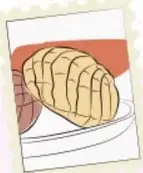 Ilustración de un pan artesanal sobre un plato.