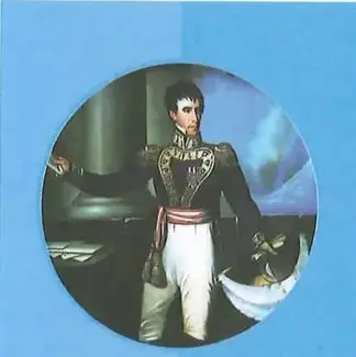 Representación de Andrés de Santa Cruz con uniforme militar.