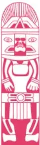 Ilustración de una estela o figura prehispánica en color rosa, con la etiqueta 'Historia'.