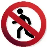 Icono de casa con lápiz y señal de ZONA DE SEGURIDAD