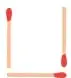 Tres figuras de fósforos (con cabeza roja) que crecen: figura 1 con 3 fósforos, figura 2 con 5 y figura 3 con 7, más un recuadro en blanco rotulado 'Figura 4' para dibujar.