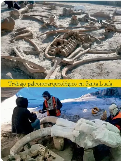 Fotografía de arqueólogos trabajando en la Cueva del Chiquihuite, Zacatecas.