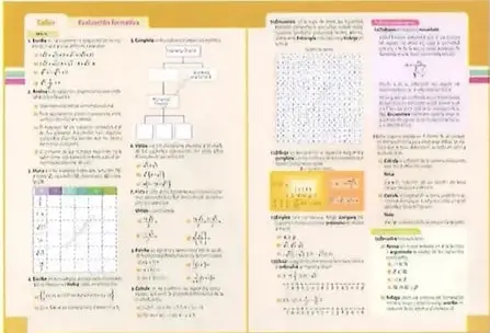 Ejemplos de evaluaciones formativas, talleres, actividades colaborativas y problemas matemáticos.