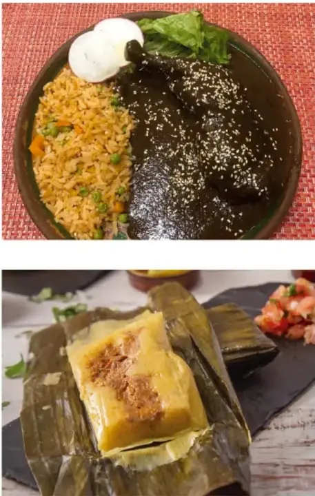 Torta ahogada: pan birote relleno de carne de res deshebrada, bañado en salsa roja de jitomate.