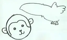 Dibujo infantil de un rostro y un animal, acompañado de la pregunta de saberes previos.