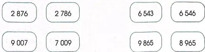 Ejemplo de tabla con el número $1\,957$, su lectura y una representación con bloques de base diez.