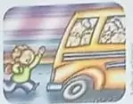 Cuatro ilustraciones que muestran normas para pasajeros y conductor.