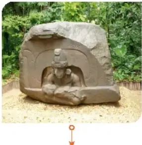 Estatuilla de Tuxtla con figura humana y signos.