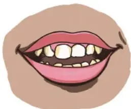 Ilustración de una boca entreabierta que muestra labios, dientes y lengua, referente al sentido del gusto. Crédito: Carlos Augusto Pantoja Leaños, Estado de México.