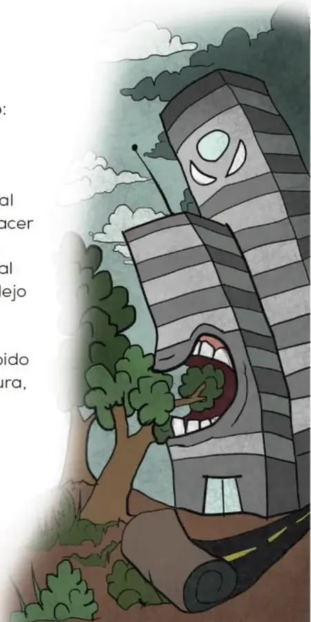 Tira vertical con íconos de proyectos: cuerpo humano, comunidad, naturaleza, arte, etc.
