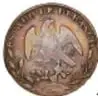Fotografía del anverso de una moneda de 1/4 Real de cobre, Durango, 1858, Colección Casa de Moneda de México.